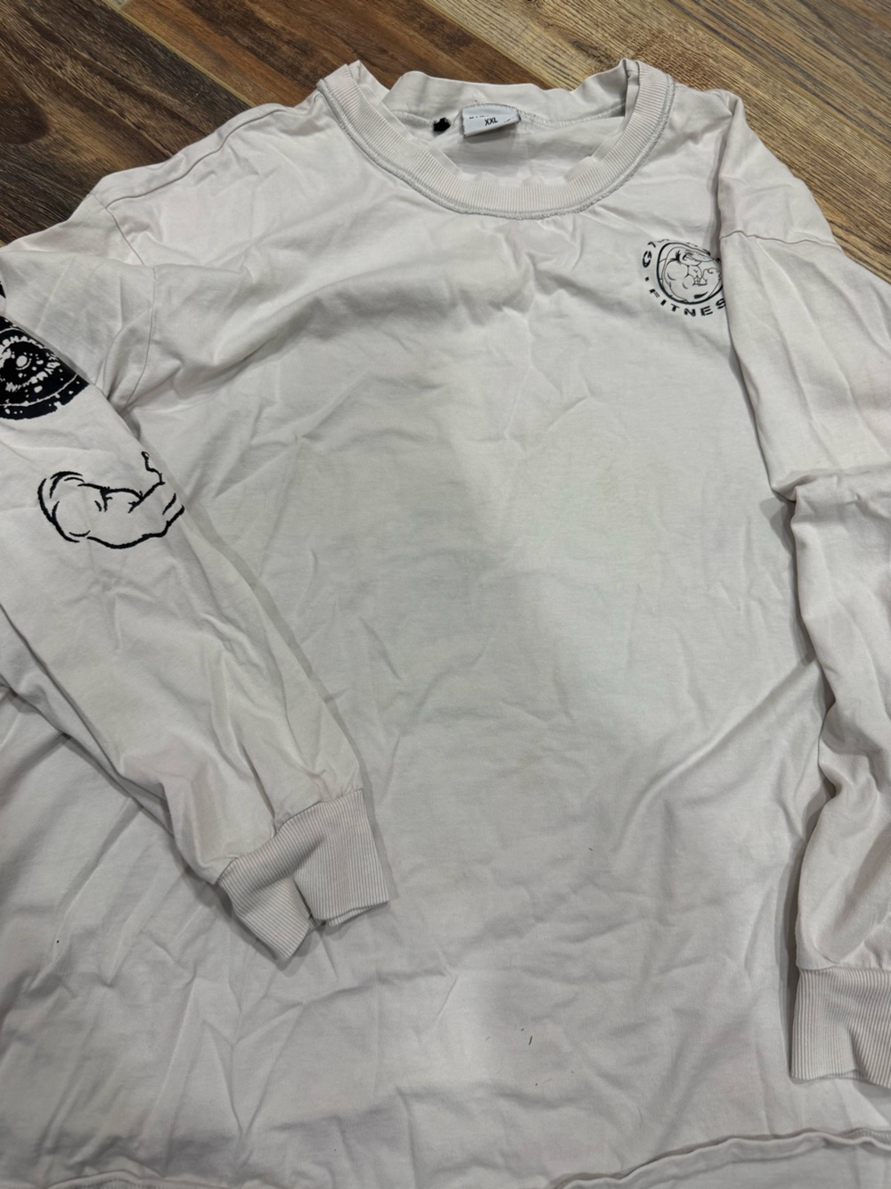 Gymshark White Long Sleeve Graphic Tee